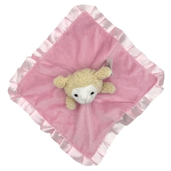 Baby Pink Soft Silky Lamb Lovey Security Blanket - Picture 2 of 13